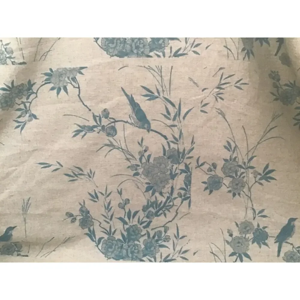 Rachel Ashwell Shabby Chic Blue Bird Chinoiserie Linen For Sewing & Wallpaper